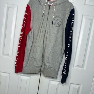 Tommy Hilfiger Gray Hoodie with Red Accents